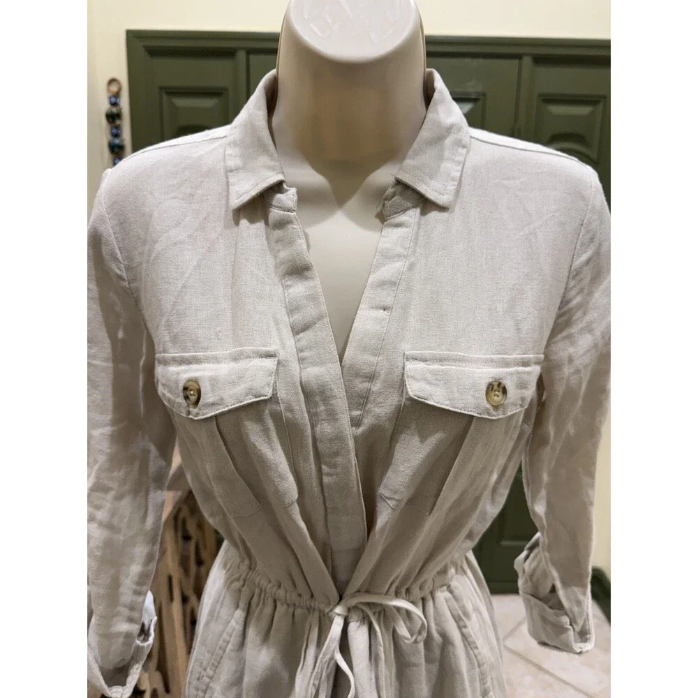 Abercrombie & Fitch Beige Button-Front Romper – Size XSP